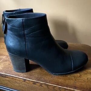 Clarks size 12, black woman’s ankle boots.